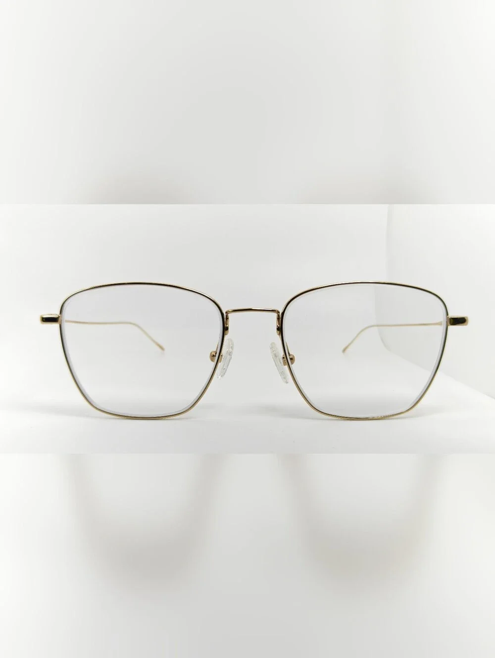 Future. Titianium. Gold Metal Square Eyeglasses.